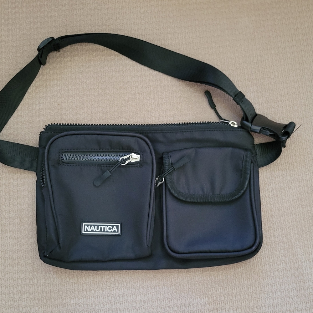 Nautica Black Compact Crossbody Belt Bag